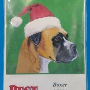 Boxer Christmas Santa Hat Indoor Outdoor Flag Barbara Van Vliet Best Of Breed